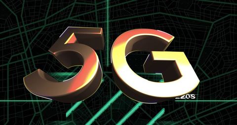 Glowing 5g network concept over futuristic digital map