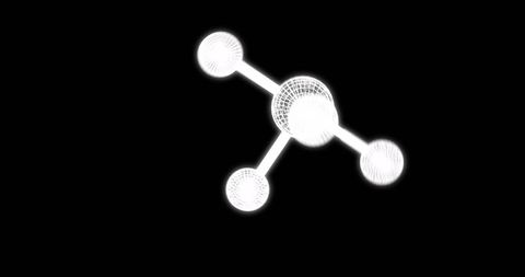 Glowing Molecular Structure on Black Background