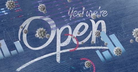 Business reopening with digital indicators and viral graphics