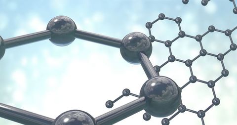 3D Molecular Structure on Vibrant Blue Background