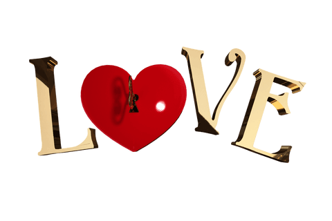 love text with heart on transparent background for romantic design - Download Free Stock Videos Pikwizard.com