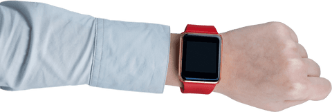 Transparent Smart Watch on Wrist with Bright Red Strap - Download Free Stock Videos Pikwizard.com