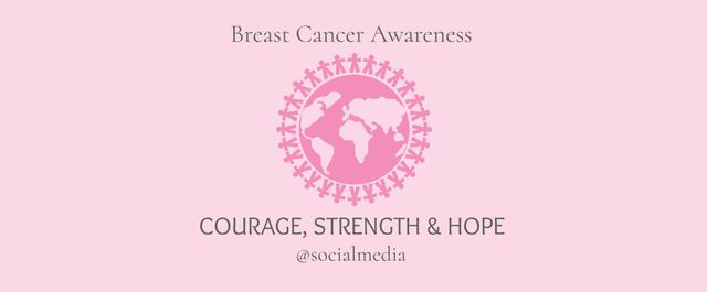 Breast Cancer Awareness Pink Ribbon Template with Global Unity Symbol - Download Free Stock Templates Pikwizard.com