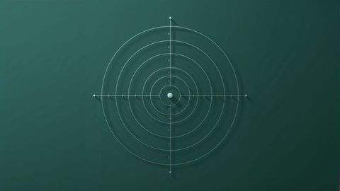 Polar coordinate grid on deep green background