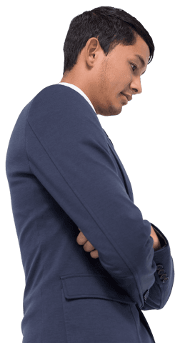 Transparent Businessman Crossing Arms in Thoughtful Stance - Download Free Stock Videos Pikwizard.com