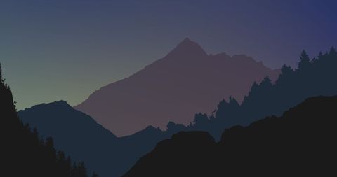 Silhouetted Mountains and Trees Against Twilight Sky - Download Free Stock Images Pikwizard.com