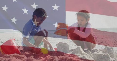 Patriotic Beach Play Celebrating Diversity and Unity - Download Free Stock Images Pikwizard.com
