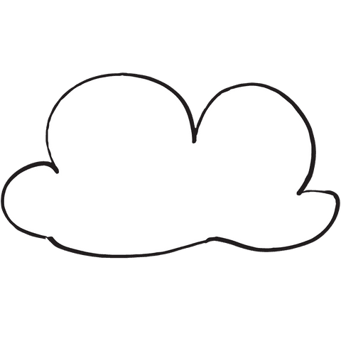 Minimalist white cloud on transparent background illustration