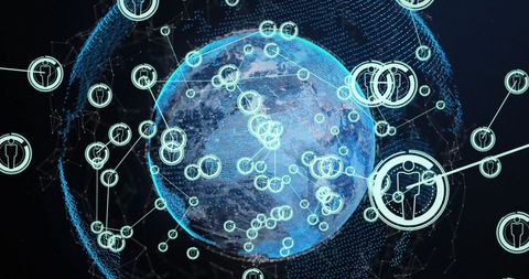 Digital Network Hologram of Global Connectivity - Download Free Stock Images Pikwizard.com