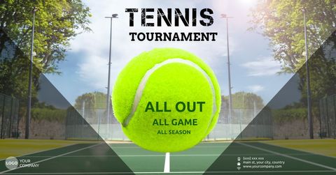 Dynamic Tennis Tournament Promotion with Glowing Ball - Download Free Stock Templates Pikwizard.com