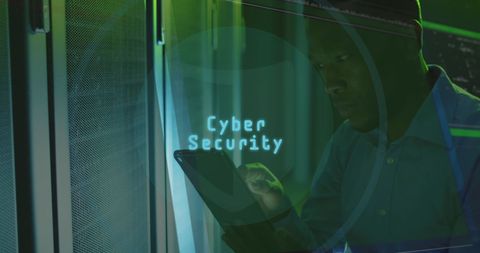 it technician reviewing cybersecurity measures in server room - Download Free Stock Images Pikwizard.com