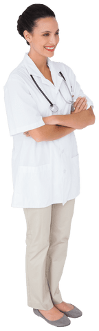 Confident Nurse Standing with Crossed Arms Transparent - Download Free Stock Videos Pikwizard.com