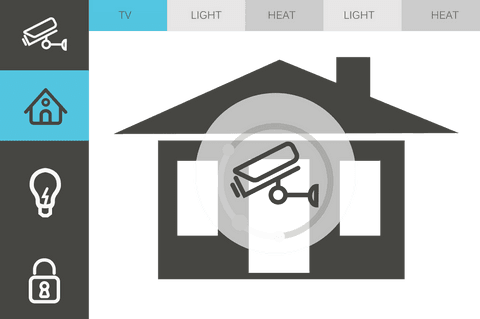 Transparent Home with Security Icons and Monitoring Illustration - Download Free Stock Videos Pikwizard.com