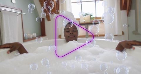 Serene Bath Relaxation with Modern Decor