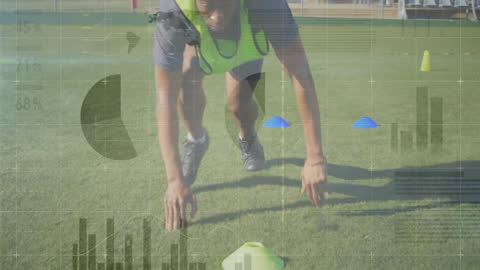 Soccer Players Training with Sports Data Analytics Overlay