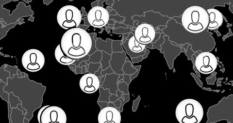 Digital Global Network Interface with Icons