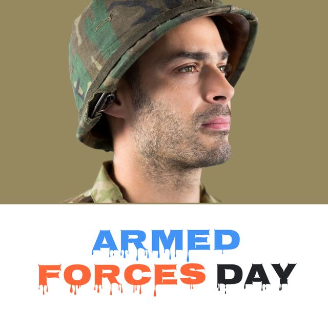 Thoughtful Young Army Soldier for Armed Forces Day Tribute - Download Free Stock Templates Pikwizard.com