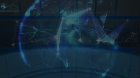Digital Animated Globe with Global Network Connections