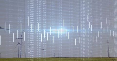 Wind Turbines with Digital Financial Overlay in Grassland