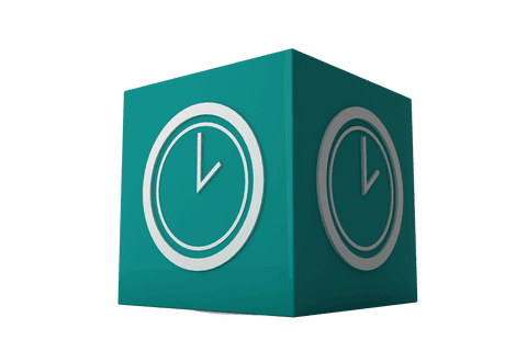 abstract blue cube with clock icon on transparent background - Download Free Stock Videos Pikwizard.com