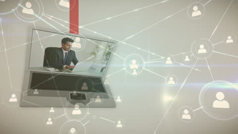 Digital Networking: Virtual Business Meeting on Laptop