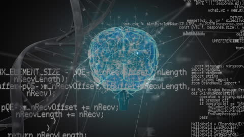 Digital Brain with DNA and Code Overlay