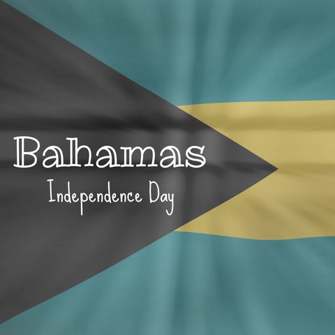bahamas independence day celebratory design on national flag - Download Free Stock Templates Pikwizard.com
