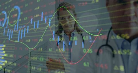 Senior Doctor Analyzing Financial Healthcare Data in Hospital