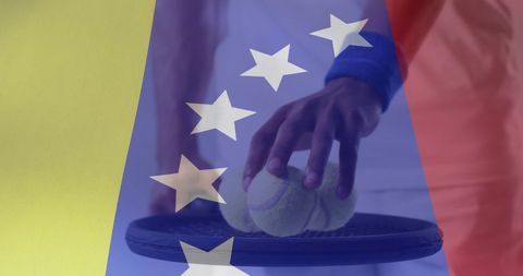 Tennis Player with Venezuelan Flag Elements Overlay