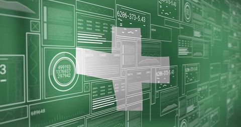 Futuristic Data Interface with Digital Display Elements