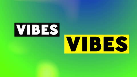 Vibrant Gradient Vibes Text Animation on Green and Blue Background