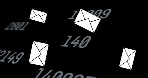 digital communication concept with floating email icons - Download Free Stock Images Pikwizard.com