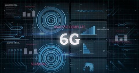 Futuristic 6G Network Concept with Data Analytics Dashboards - Download Free Stock Images Pikwizard.com