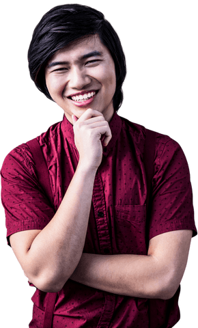 transparent smiling young man in stylish outfit chin pose - Download Free Stock Videos Pikwizard.com