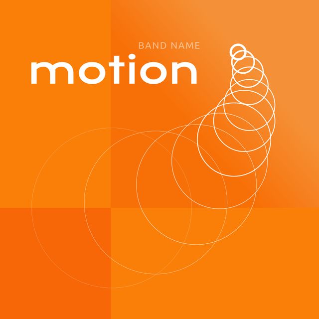 Modern Album Cover Design with Abstract Circles on Orange Background - Download Free Stock Templates Pikwizard.com