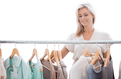 elegant blonde woman browsing clothing on transparent background - Download Free Stock Videos Pikwizard.com