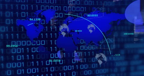 Global Data Communication Visualization with Binary Code Overlay