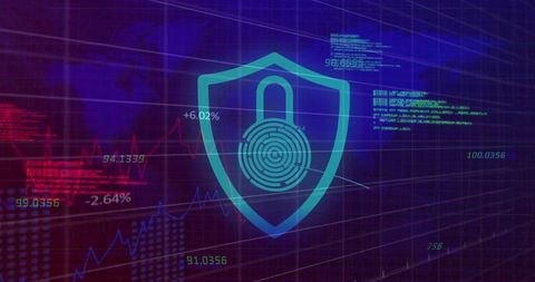 Cybersecurity Digital Overlay Fingerprint and Shield Protection