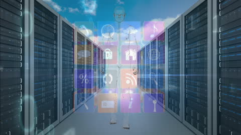 Digital Human with Icons in Data Center