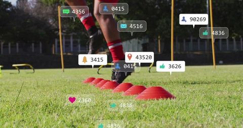 Athlete Maneuvering Through Cone Drill with Interactive Icons