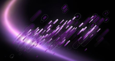 Modern geometric neon overlay art with purple elements