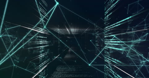 Futuristic Digital Network and Data Processing Graphics