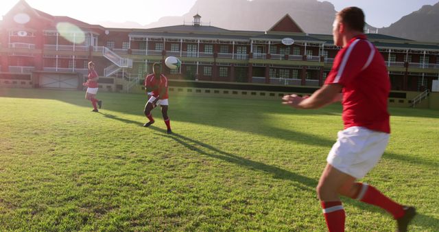 High School Soccer Team Practicing During Sunset - Download Free Stock Images Pikwizard.com