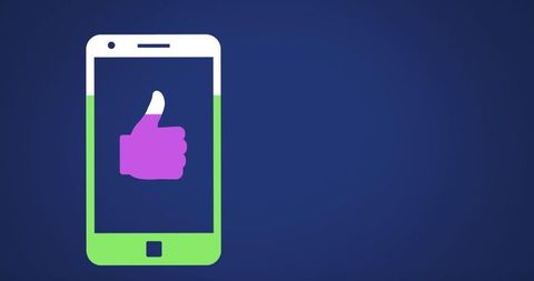 vibrant thumbs-up icon on smartphone for positive communication - Download Free Stock Images Pikwizard.com