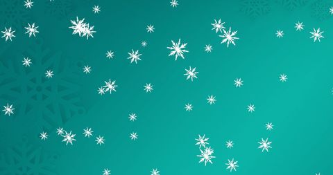 Festive Snowflakes on Emerald Green Backdrop