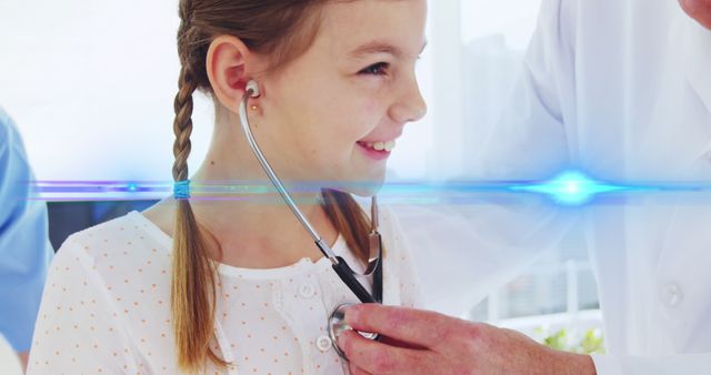 Smiling Girl with Braided Hair Undergoing Medical Check-up - Download Free Stock Images Pikwizard.com