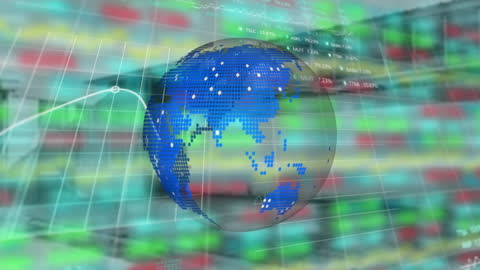 Digital Globe with Stock Market Data Overlay