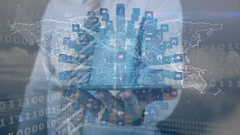 Global Data Processing and Business Connections Concept