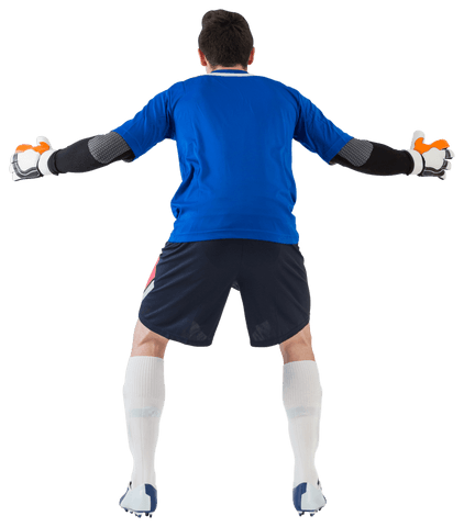 Transparent Goalkeeper in Blue Jersey Ready to Save Position - Download Free Stock Videos Pikwizard.com