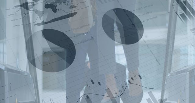 Double Exposure of Business Person Walking and Financial Charts - Download Free Stock Images Pikwizard.com